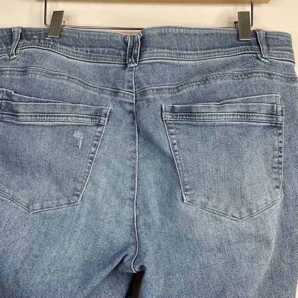 Democracy Tummy Tuck High Waist straight leg Cropped Distressed Jeans womens 16 - Picture 8 of 13